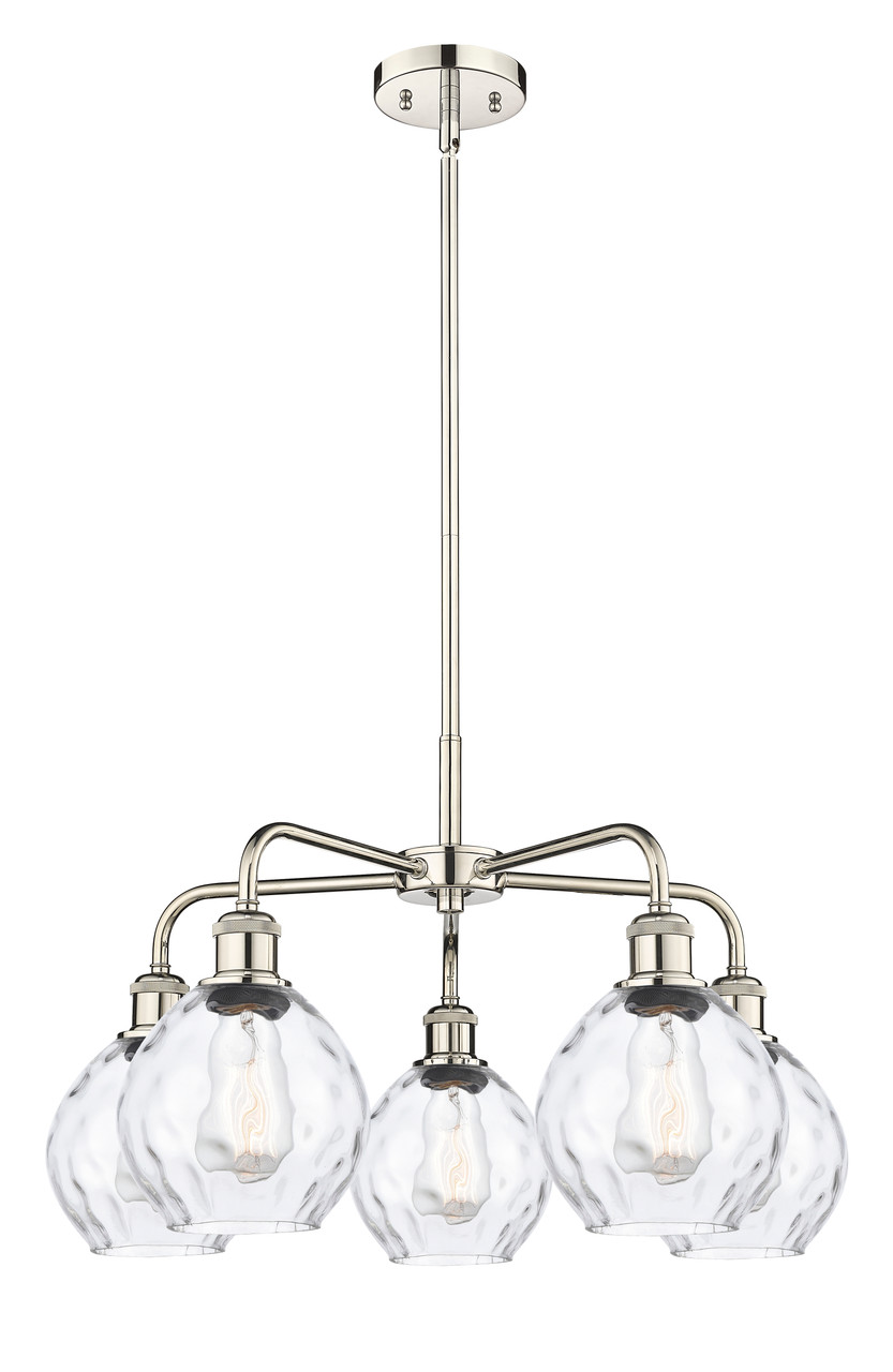 INNOVATIONS 516-5CR-PN-G362 Waverly 5 24 inch Chandelier Polished Nickel