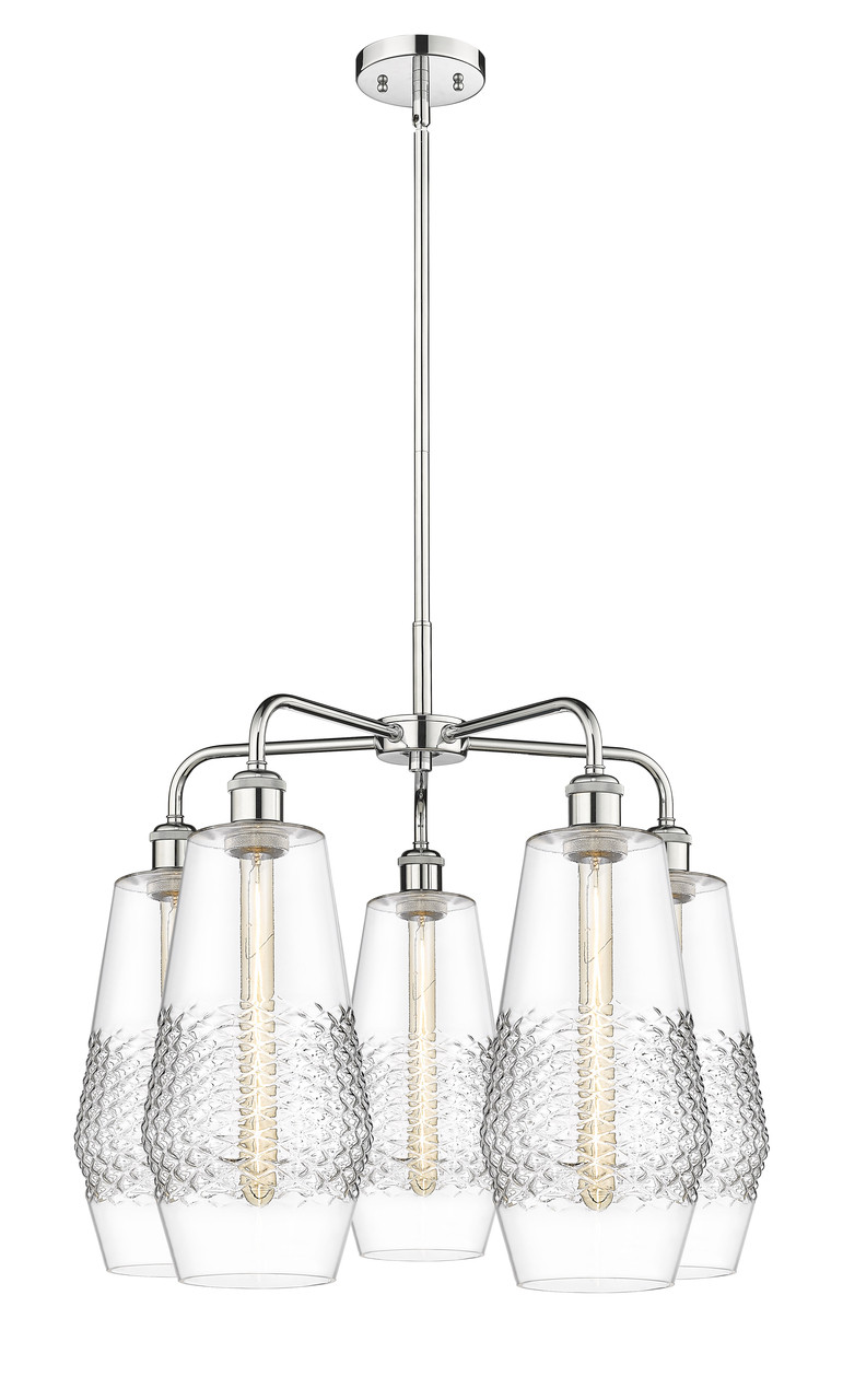 INNOVATIONS 516-5CR-PC-G682-7 Windham 5 25 inch Chandelier Polished Chrome