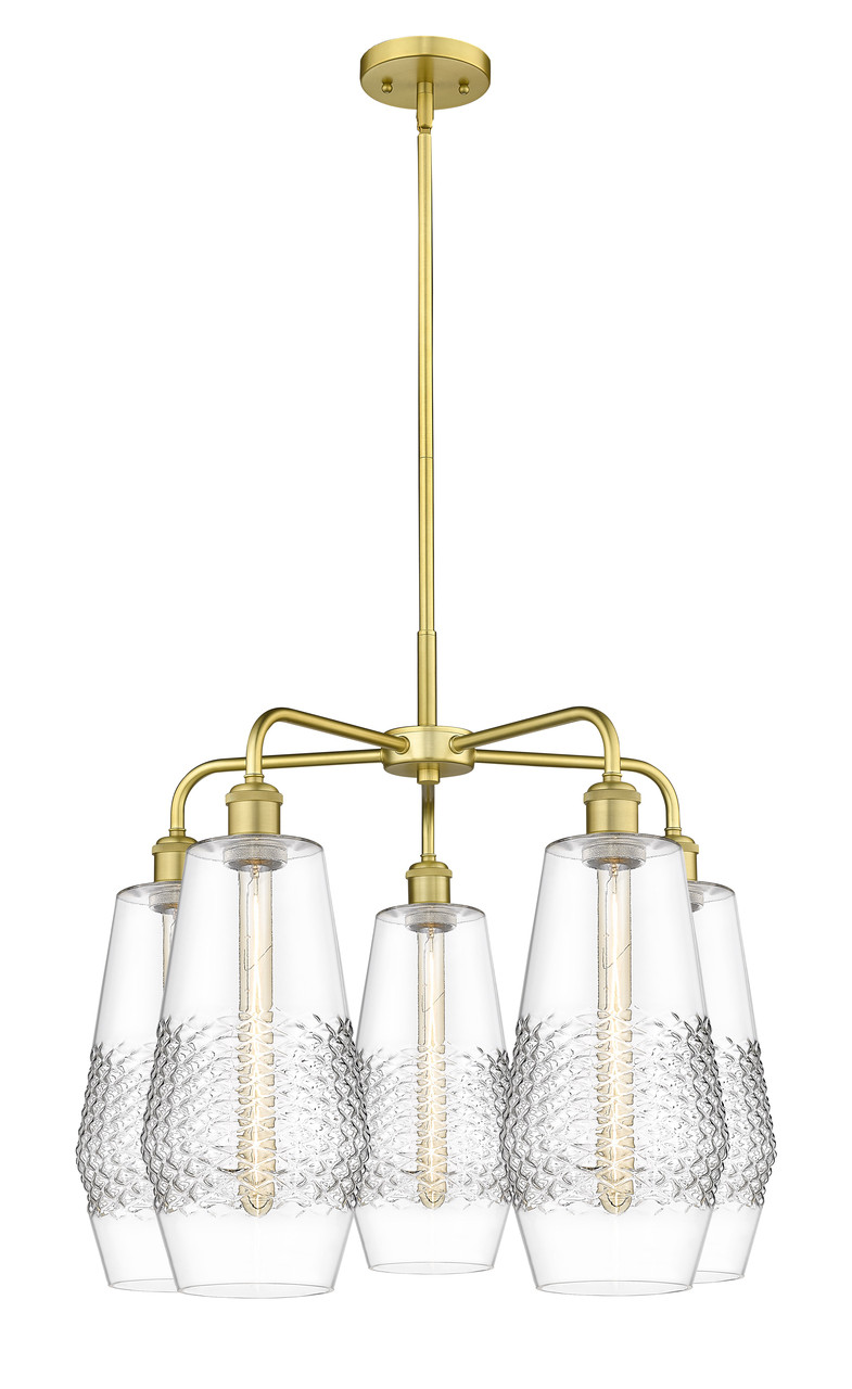 INNOVATIONS 516-5CR-SG-G682-7 Windham 5 25 inch Chandelier Satin Gold