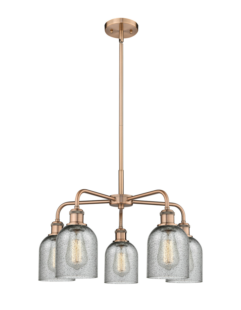 INNOVATIONS 516-5CR-AC-G257 Caledonia 5 23 inch Chandelier Antique Copper