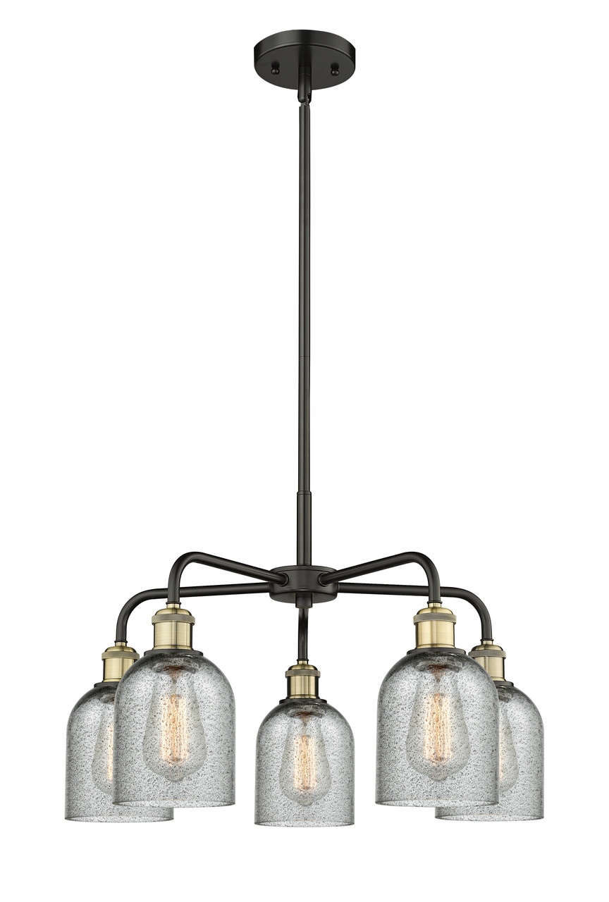 INNOVATIONS 516-5CR-BAB-G257 Caledonia 5 23 inch Chandelier Black Antique Brass
