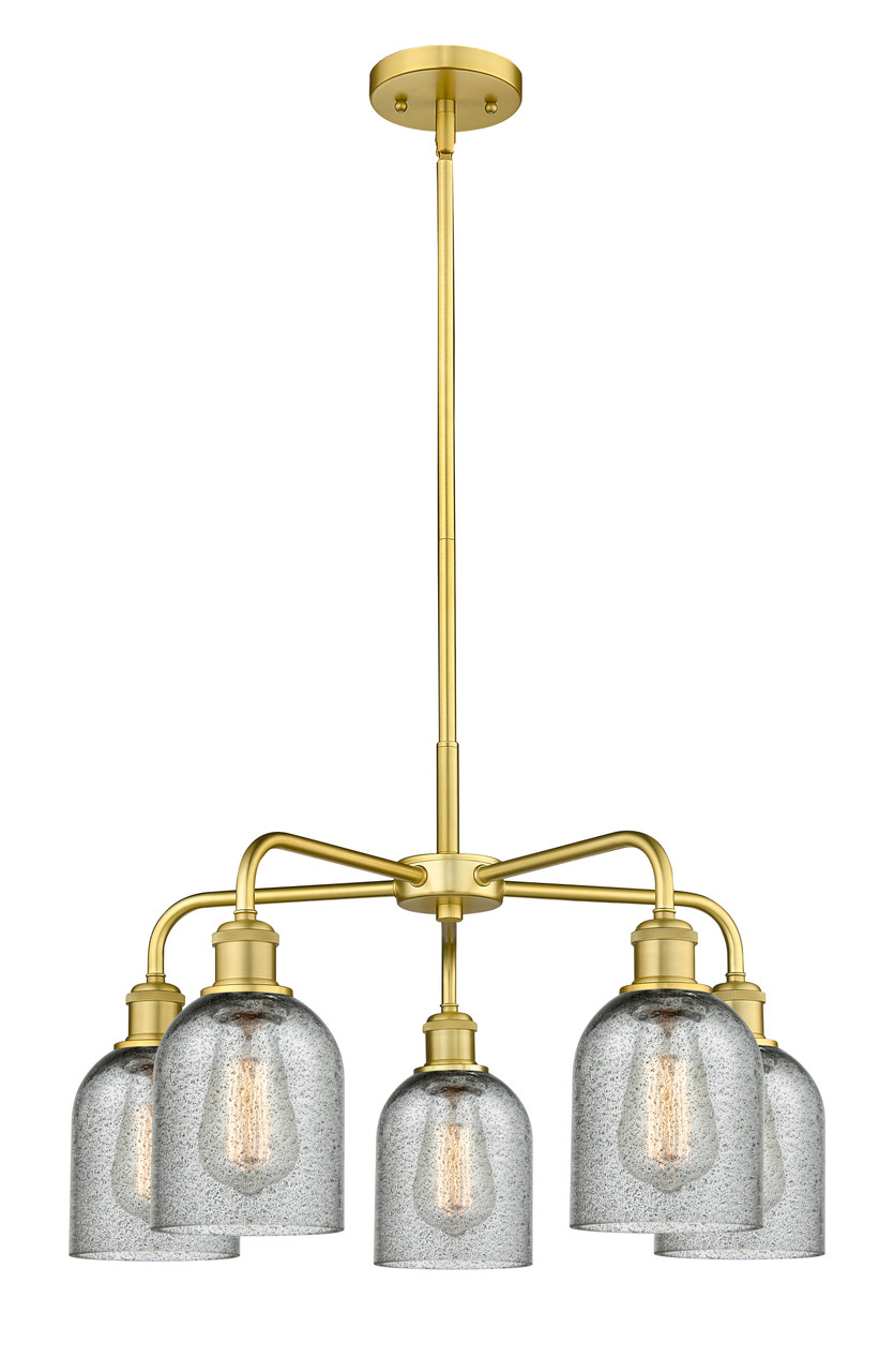 INNOVATIONS 516-5CR-SG-G257 Caledonia 5 23 inch Chandelier Satin Gold