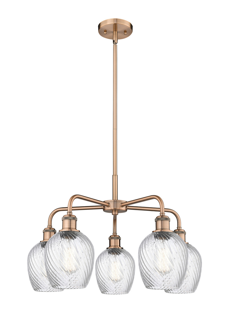 INNOVATIONS 516-5CR-AC-G292 Salina 5 23 inch Chandelier Antique Copper
