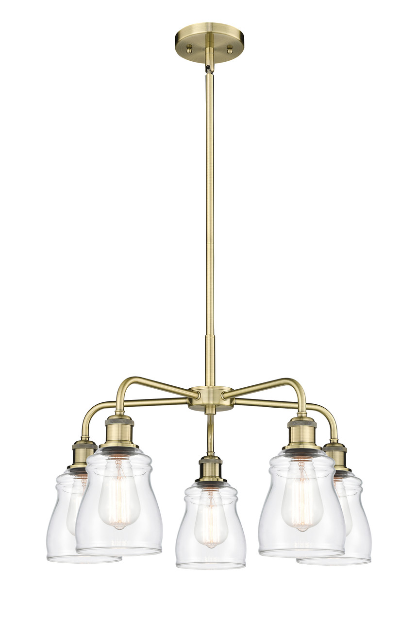 INNOVATIONS 516-5CR-AB-G392 Ellery 5 22.75 inch Chandelier Antique Brass