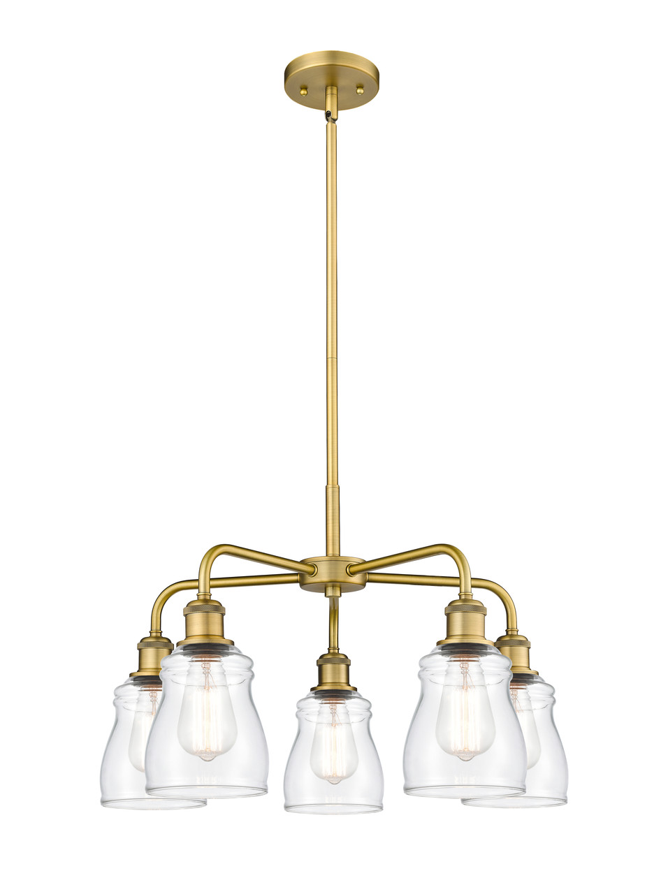 INNOVATIONS 516-5CR-BB-G392 Ellery 5 22.75 inch Chandelier Brushed Brass