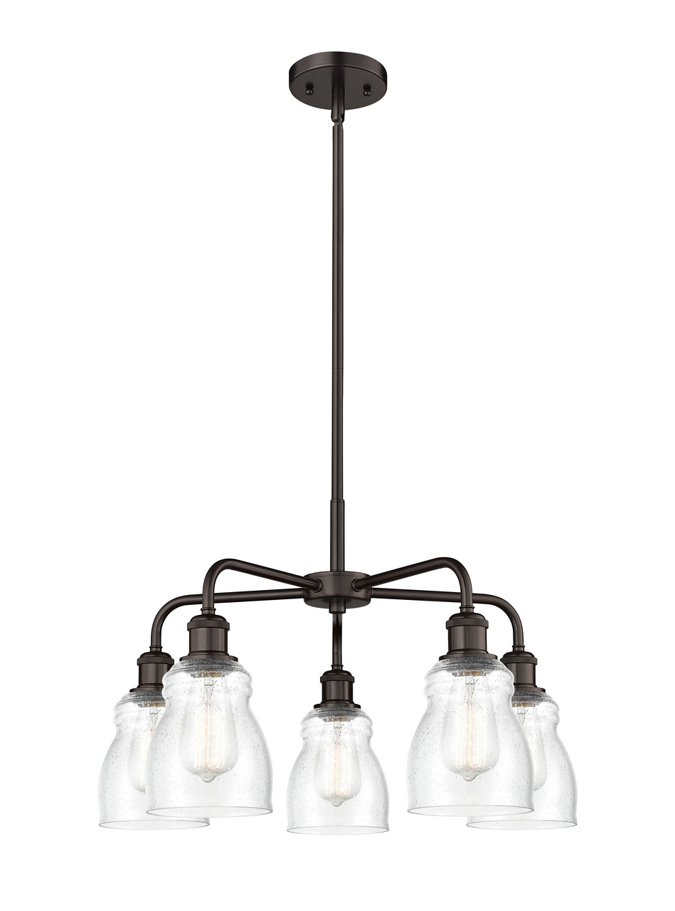 INNOVATIONS 516-5CR-OB-G394 Ellery 5 22.75 inch Chandelier Oil Rubbed Bronze