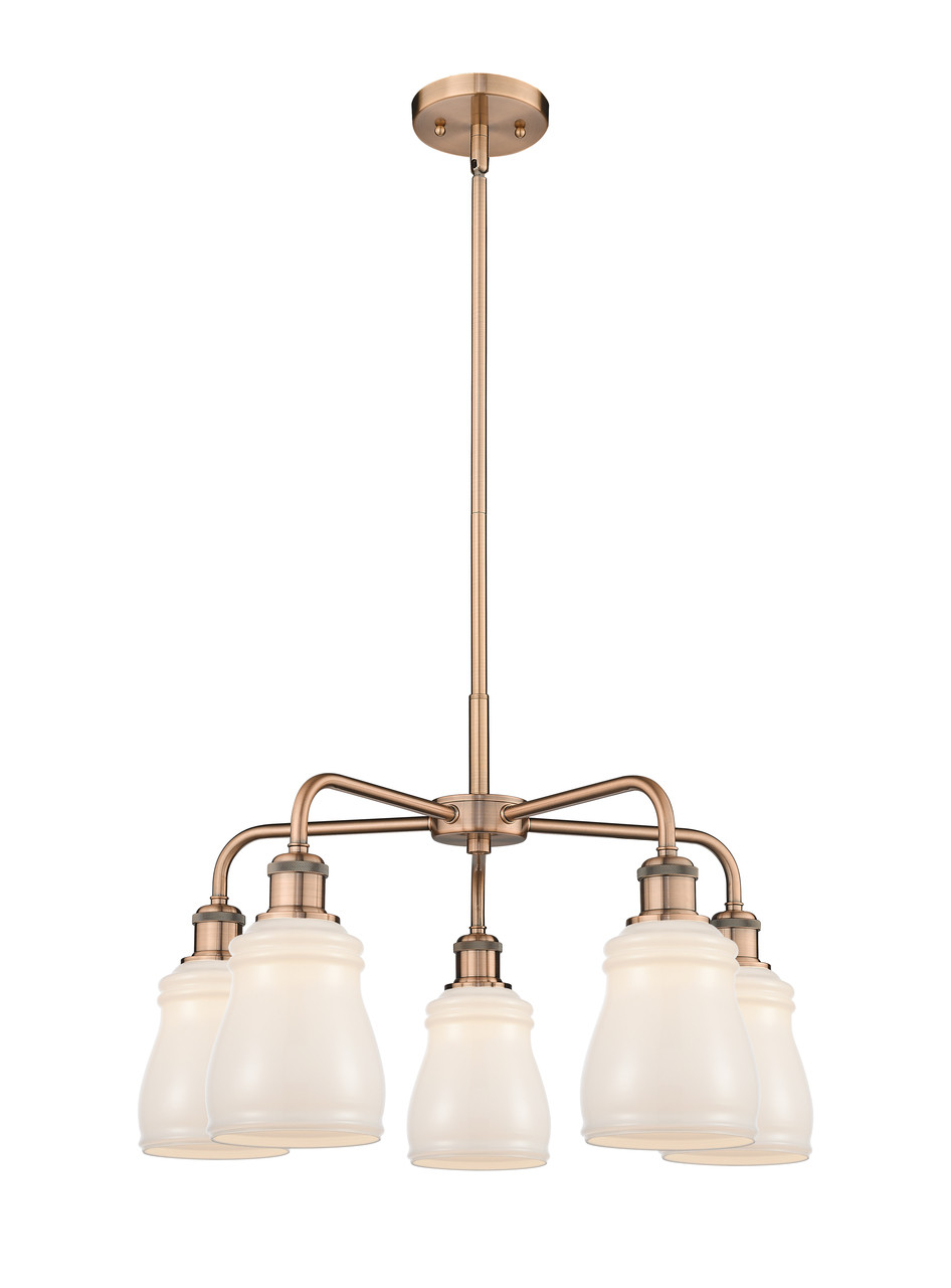 INNOVATIONS 516-5CR-AC-G391 Ellery 5 22.75 inch Chandelier Antique Copper