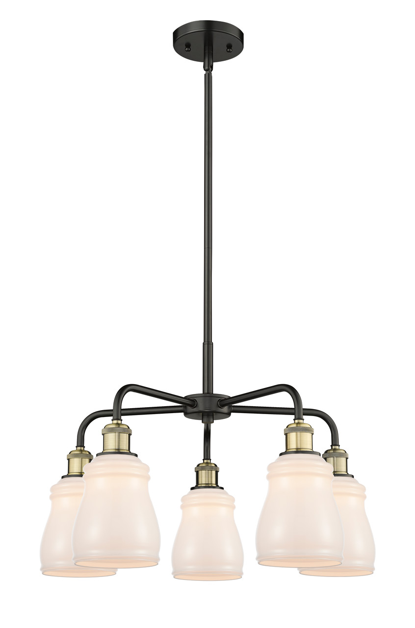 INNOVATIONS 516-5CR-BAB-G391 Ellery 5 22.75 inch Chandelier Black Antique Brass