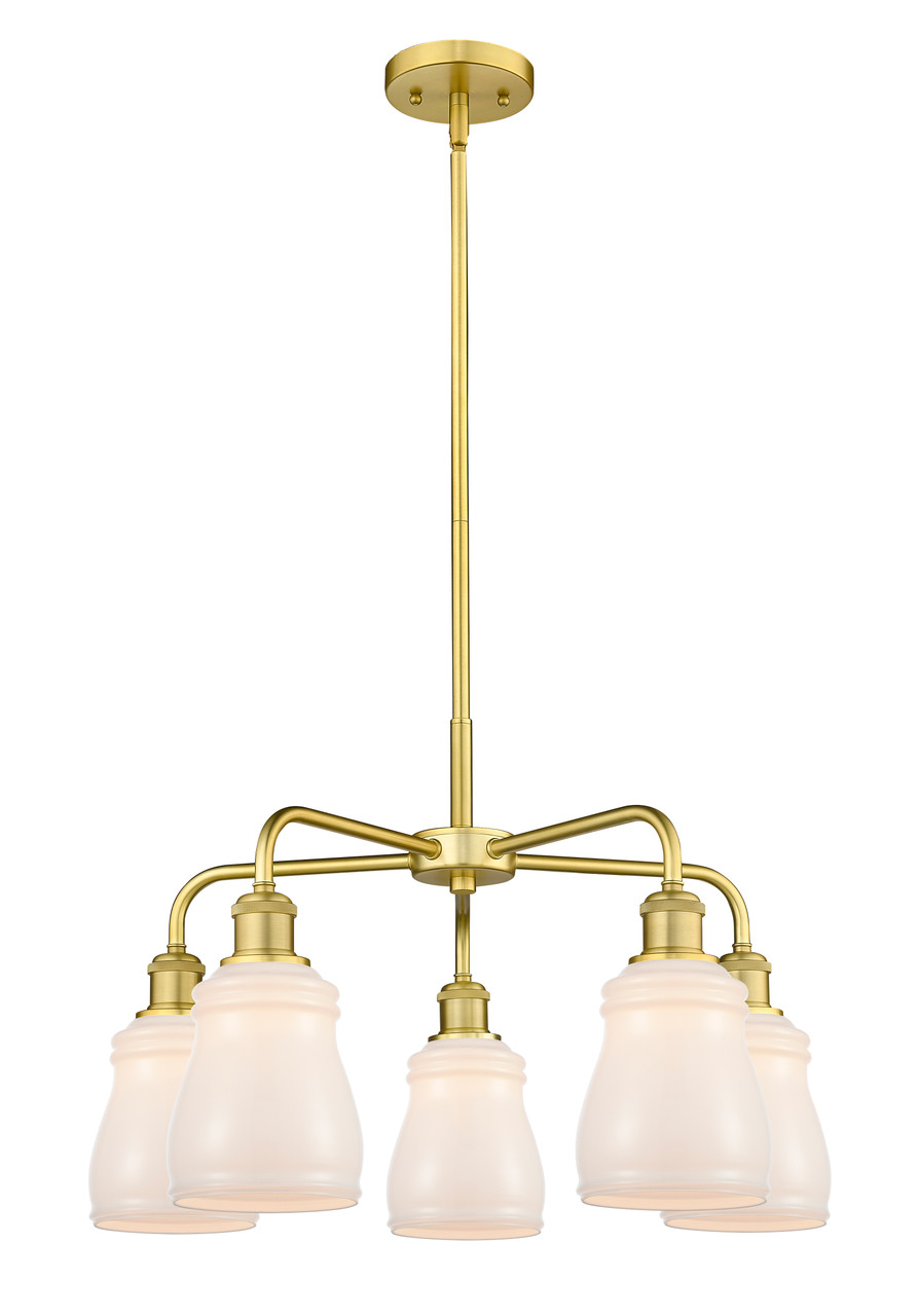 INNOVATIONS 516-5CR-SG-G391 Ellery 5 22.75 inch Chandelier Satin Gold