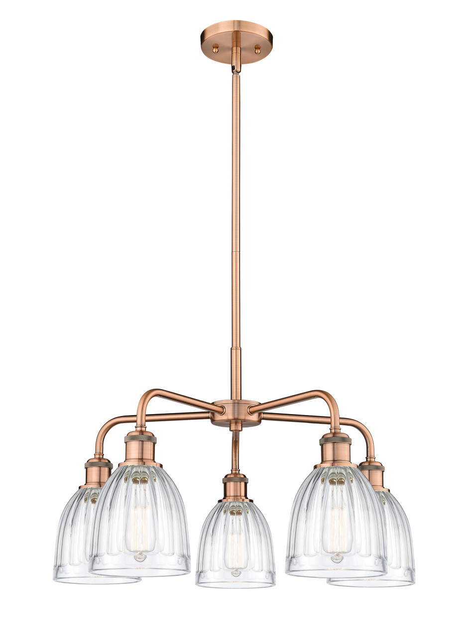 INNOVATIONS 516-5CR-AC-G442 Brookfield 5 23.75 inch Chandelier Antique Copper