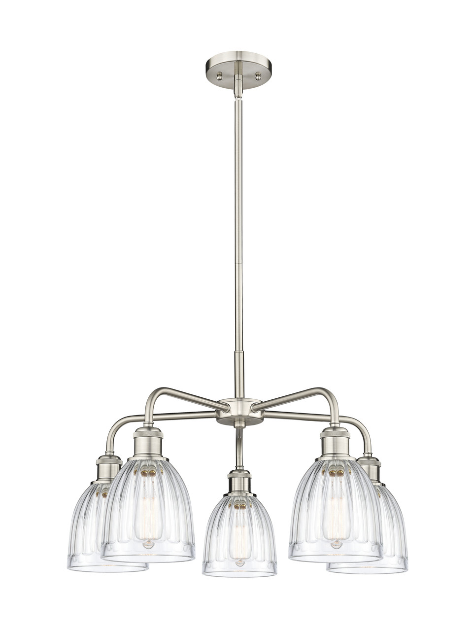 INNOVATIONS 516-5CR-SN-G442 Brookfield 5 23.75 inch Chandelier Satin Nickel