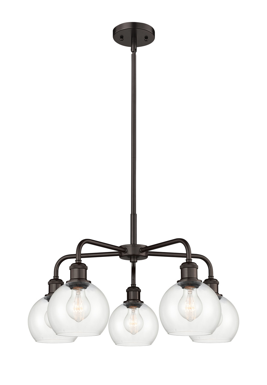 INNOVATIONS 516-5CR-OB-G122-6 Athens 5 24 inch Chandelier Oil Rubbed Bronze