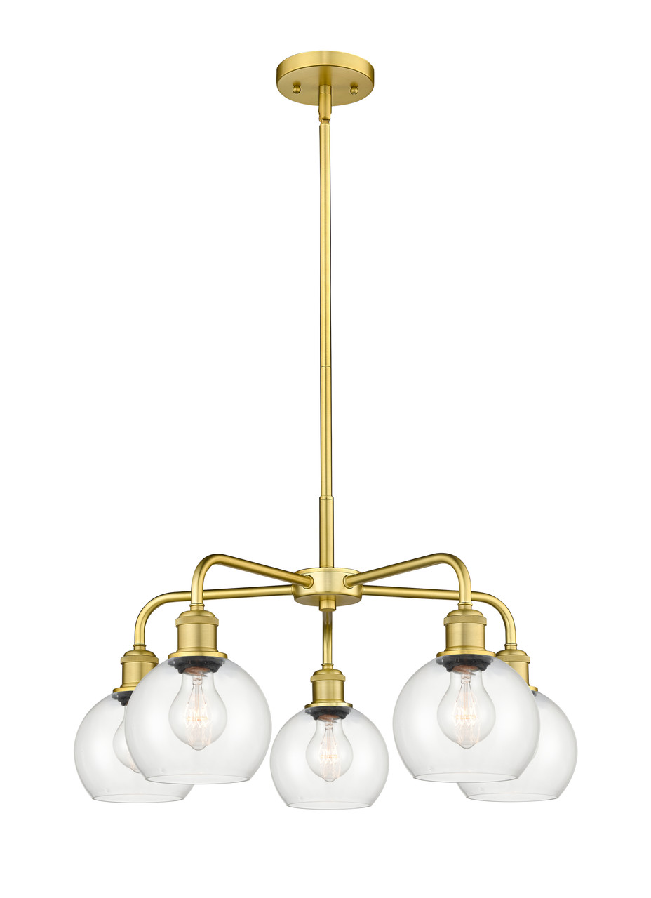 INNOVATIONS 516-5CR-SG-G122-6 Athens 5 24 inch Chandelier Satin Gold