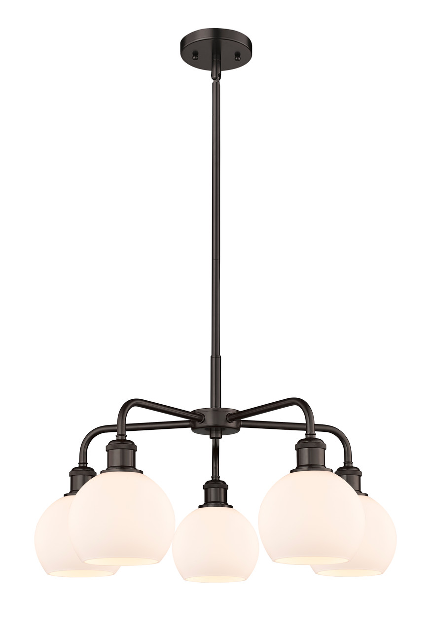 INNOVATIONS 516-5CR-OB-G121-6 Athens 5 24 inch Chandelier Oil Rubbed Bronze