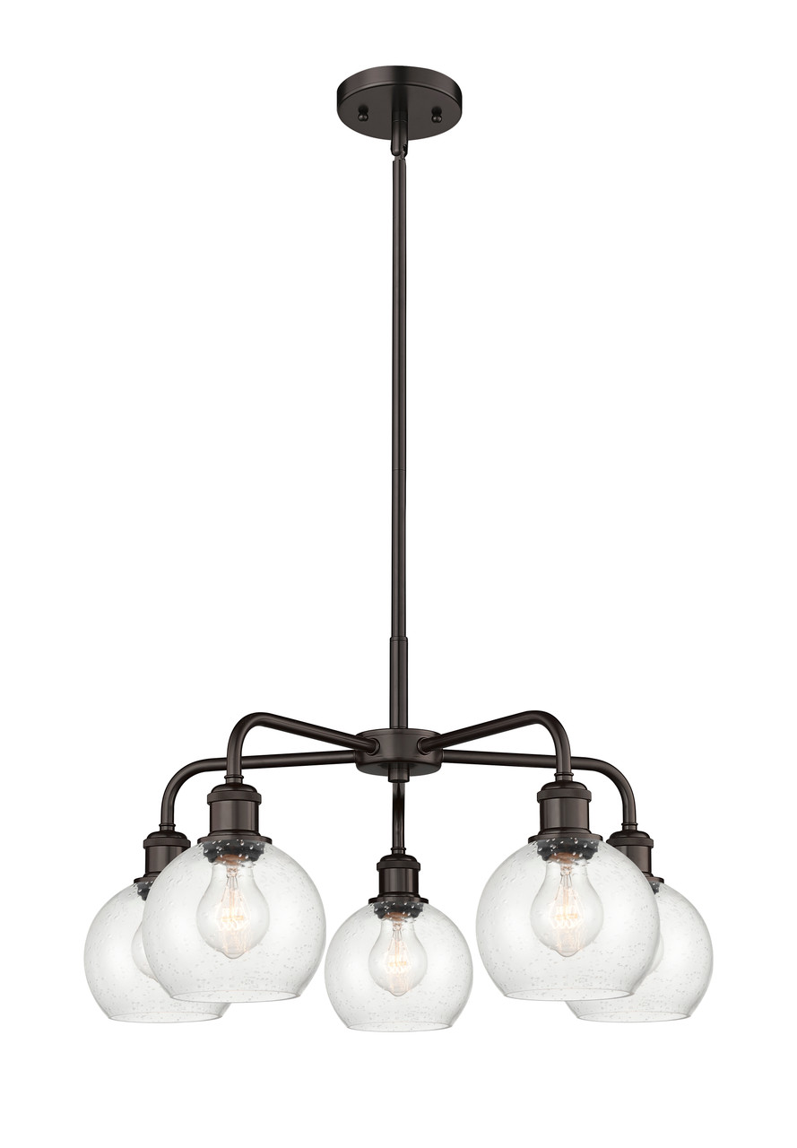 INNOVATIONS 516-5CR-OB-G124-6 Athens 5 24 inch Chandelier Oil Rubbed Bronze