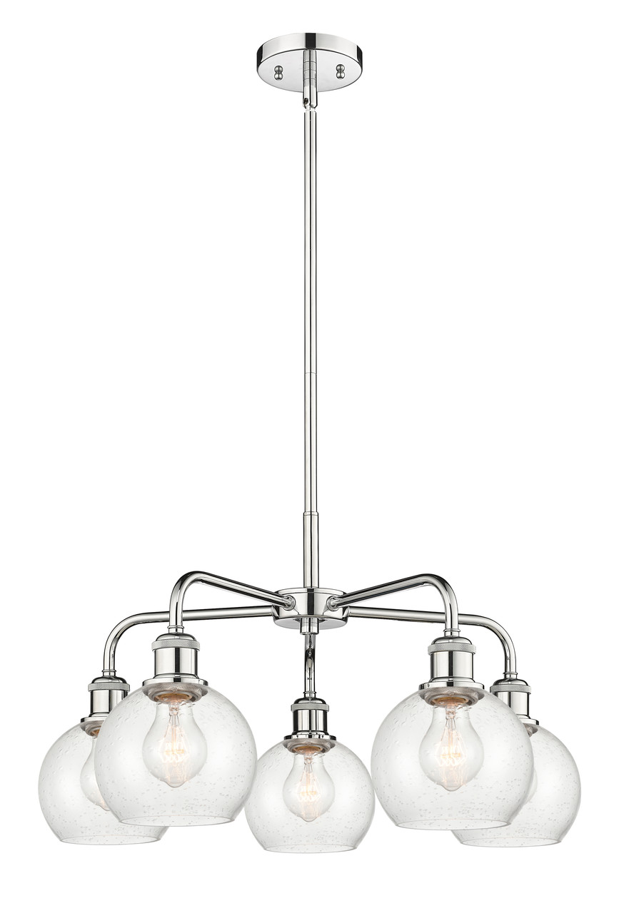 INNOVATIONS 516-5CR-PC-G124-6 Athens 5 24 inch Chandelier Polished Chrome