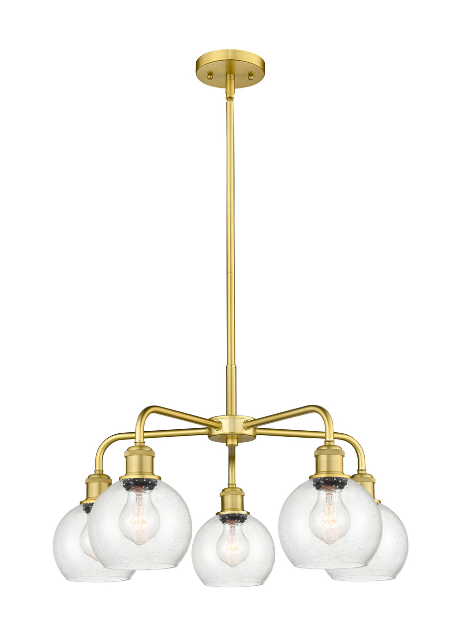 INNOVATIONS 516-5CR-SG-G124-6 Athens 5 24 inch Chandelier Satin Gold