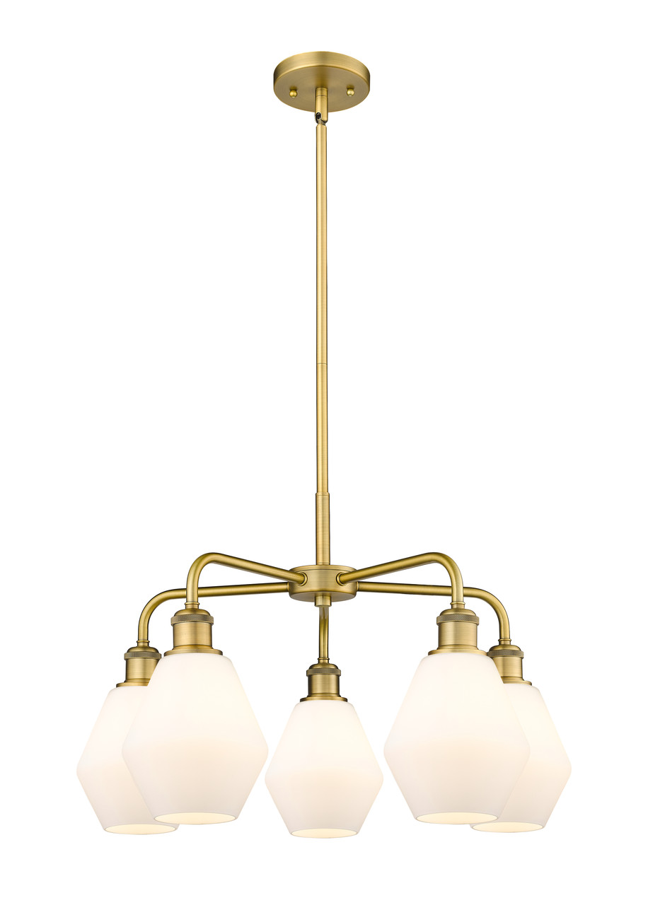 INNOVATIONS 516-5CR-BB-G651-6 Cindyrella 5 24 inch Chandelier Brushed Brass