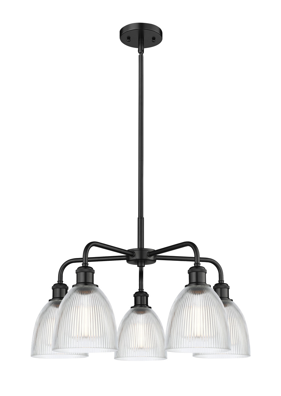 INNOVATIONS 516-5CR-BK-G382 Castile 5 24 inch Chandelier Matte Black