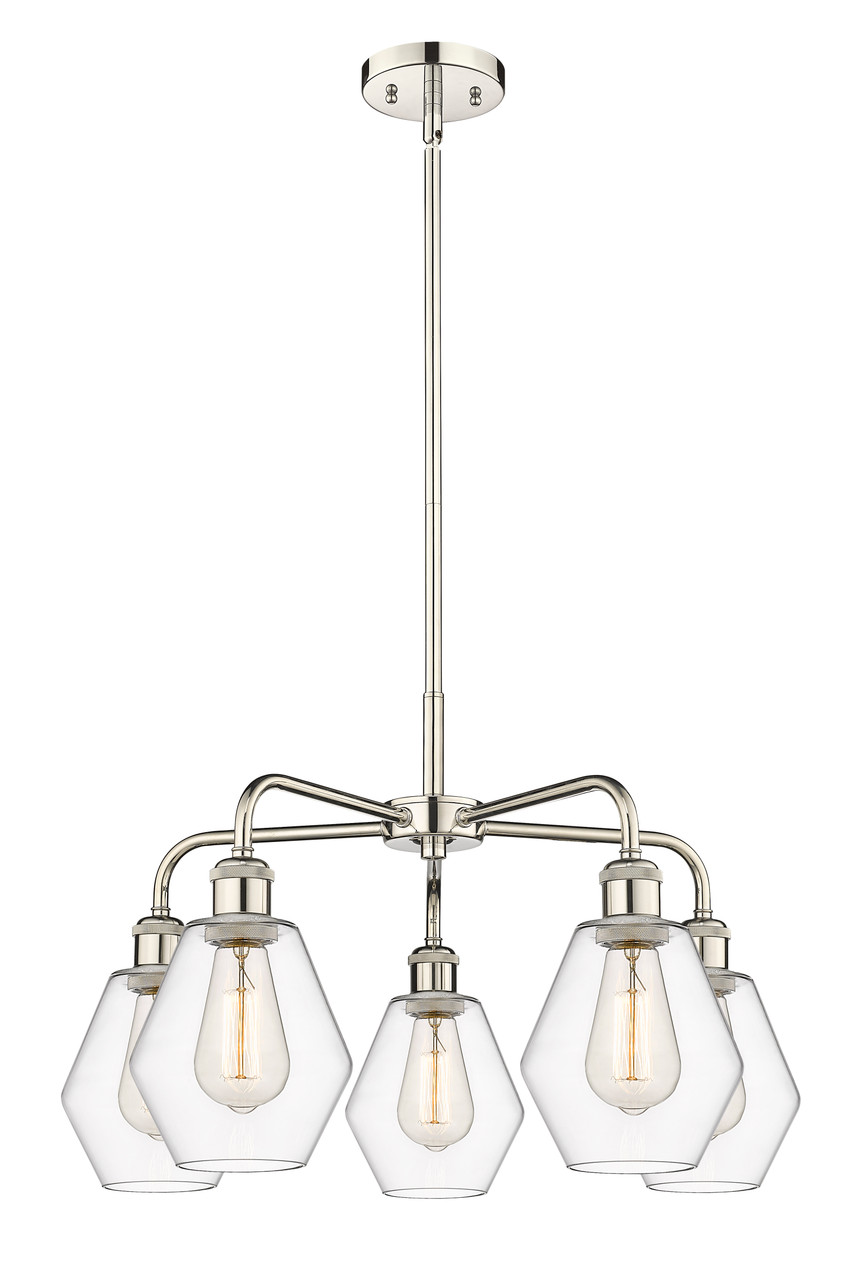 INNOVATIONS 516-5CR-PN-G652-6 Cindyrella 5 24 inch Chandelier Polished Nickel