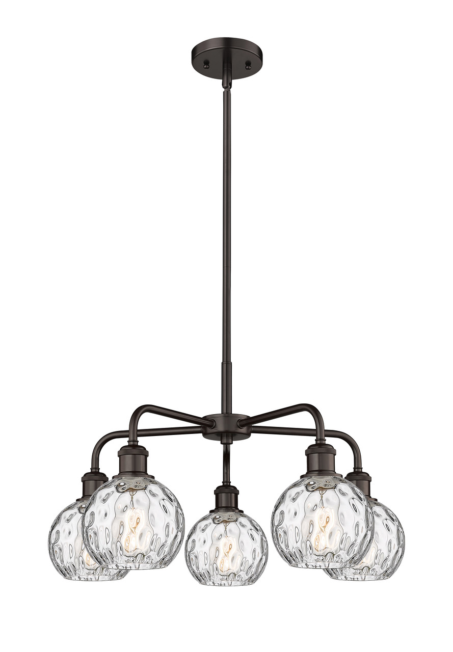 INNOVATIONS 516-5CR-OB-G1215-6 Athens Water Glass 5 23.875 inch Chandelier Oil Rubbed Bronze