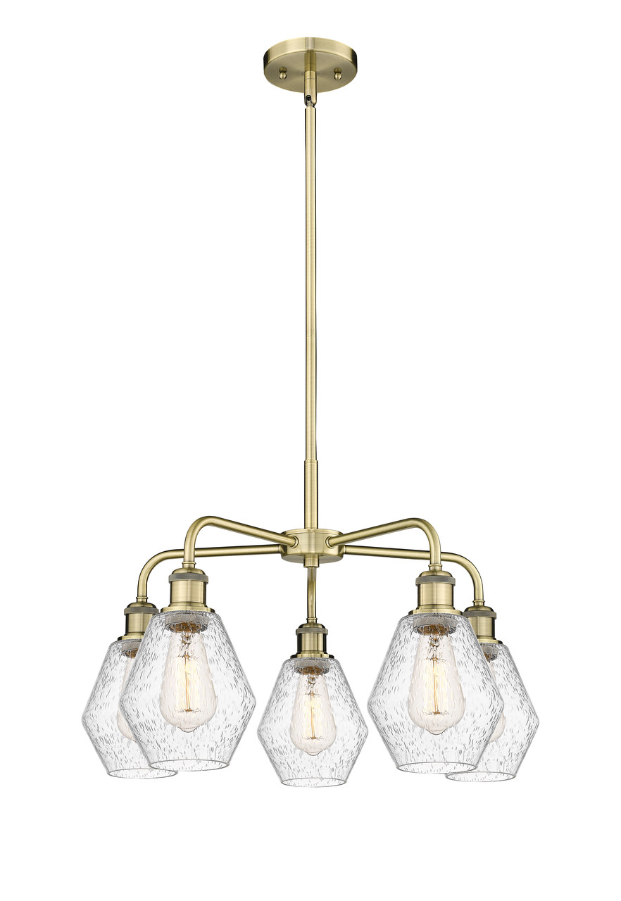 INNOVATIONS 516-5CR-AB-G654-6 Cindyrella 5 24 inch Chandelier Antique Brass