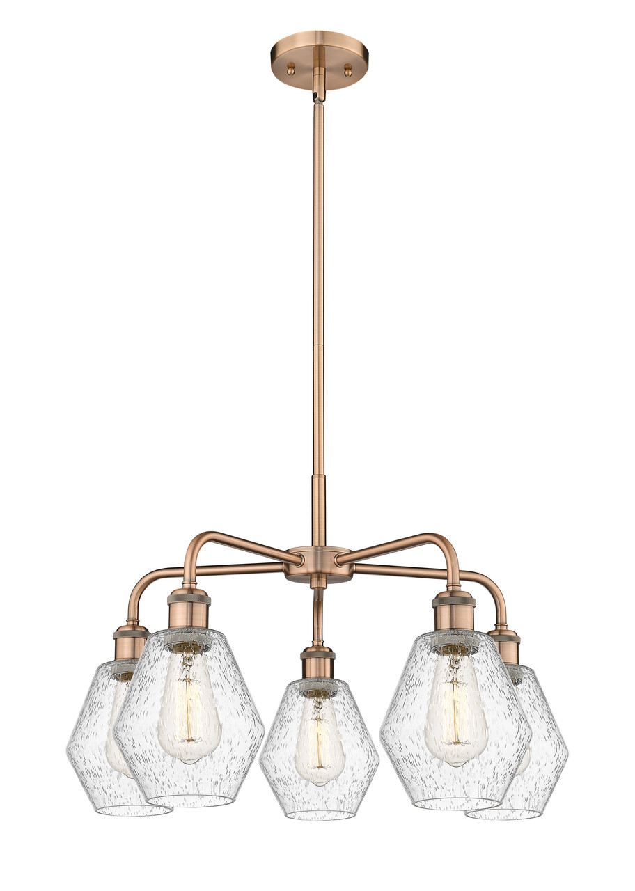 INNOVATIONS 516-5CR-AC-G654-6 Cindyrella 5 24 inch Chandelier Antique Copper