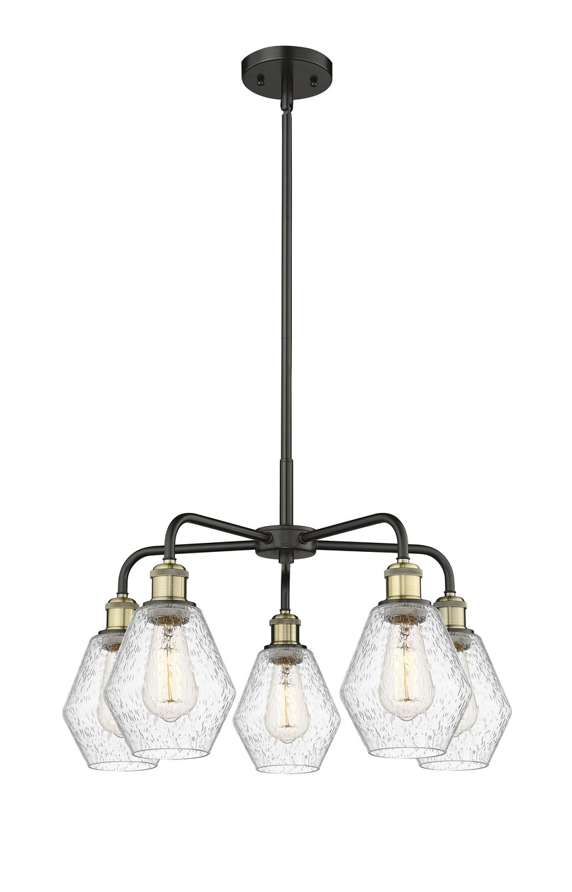 INNOVATIONS 516-5CR-BAB-G654-6 Cindyrella 5 24 inch Chandelier Black Antique Brass