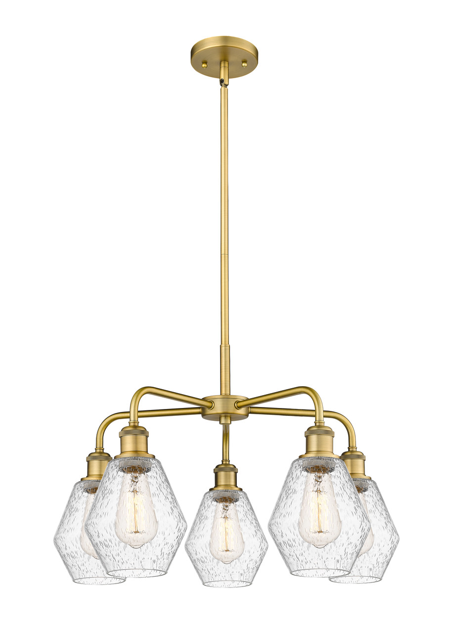 INNOVATIONS 516-5CR-BB-G654-6 Cindyrella 5 24 inch Chandelier Brushed Brass