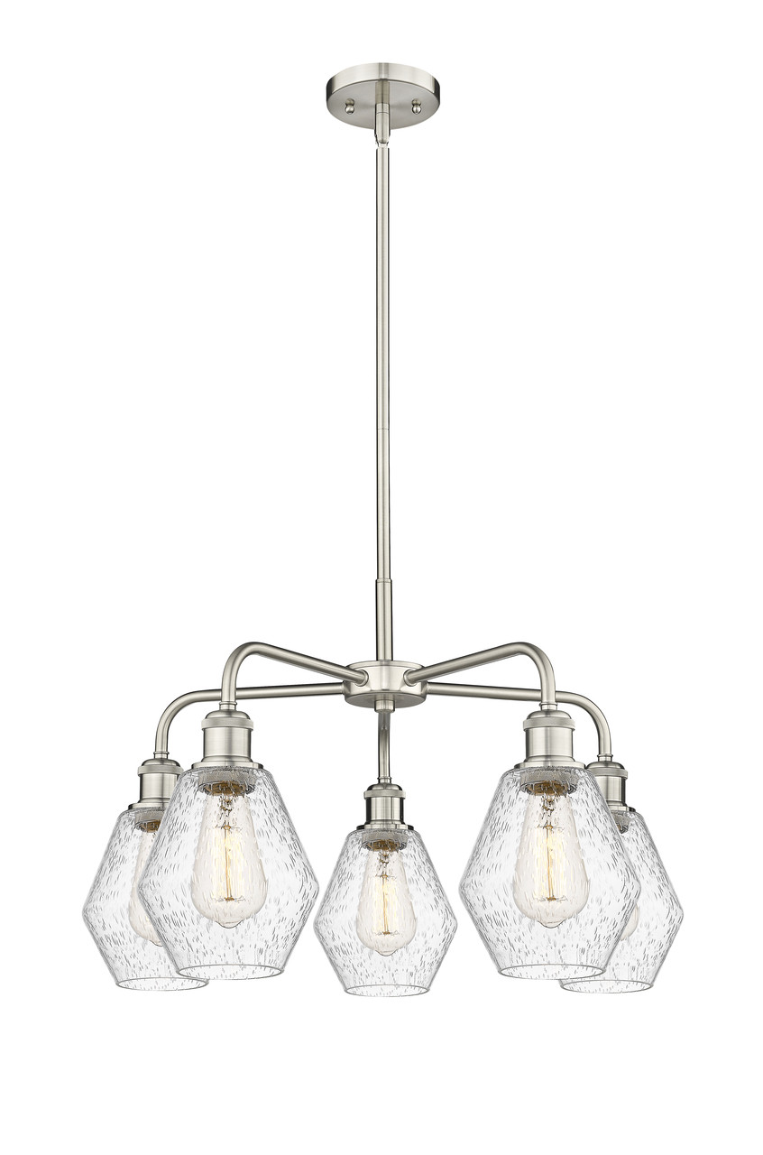 INNOVATIONS 516-5CR-SN-G654-6 Cindyrella 5 24 inch Chandelier Satin Nickel
