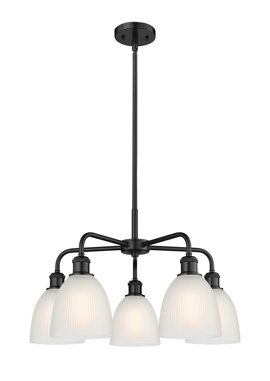 INNOVATIONS 516-5CR-BK-G381 Castile 5 24 inch Chandelier Matte Black