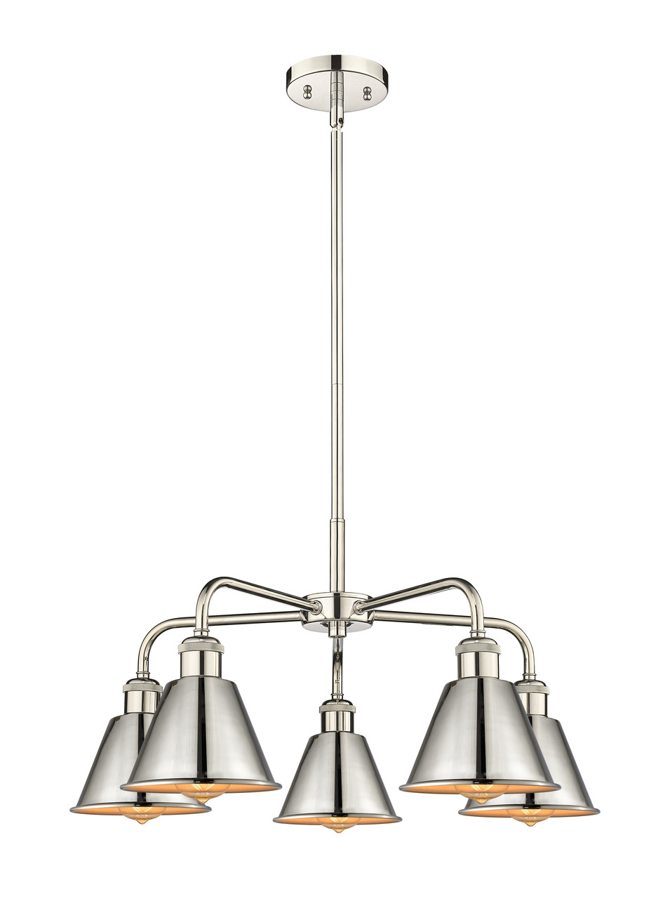 INNOVATIONS 516-5CR-PN-M8-PN Ballston 5 24.5 inch Chandelier Polished Nickel