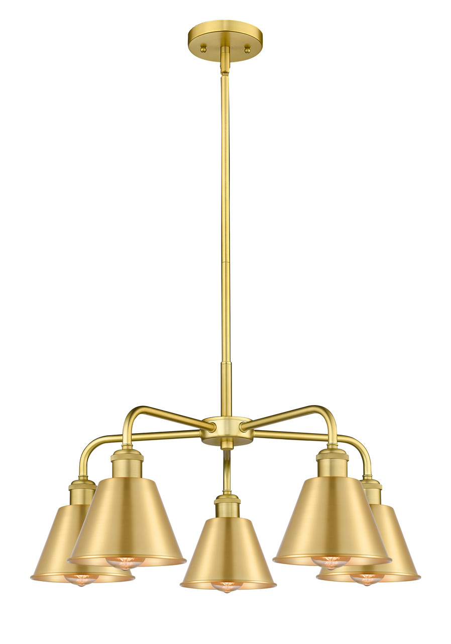 INNOVATIONS 516-5CR-SG-M8-SG Ballston 5 24.5 inch Chandelier Satin Gold