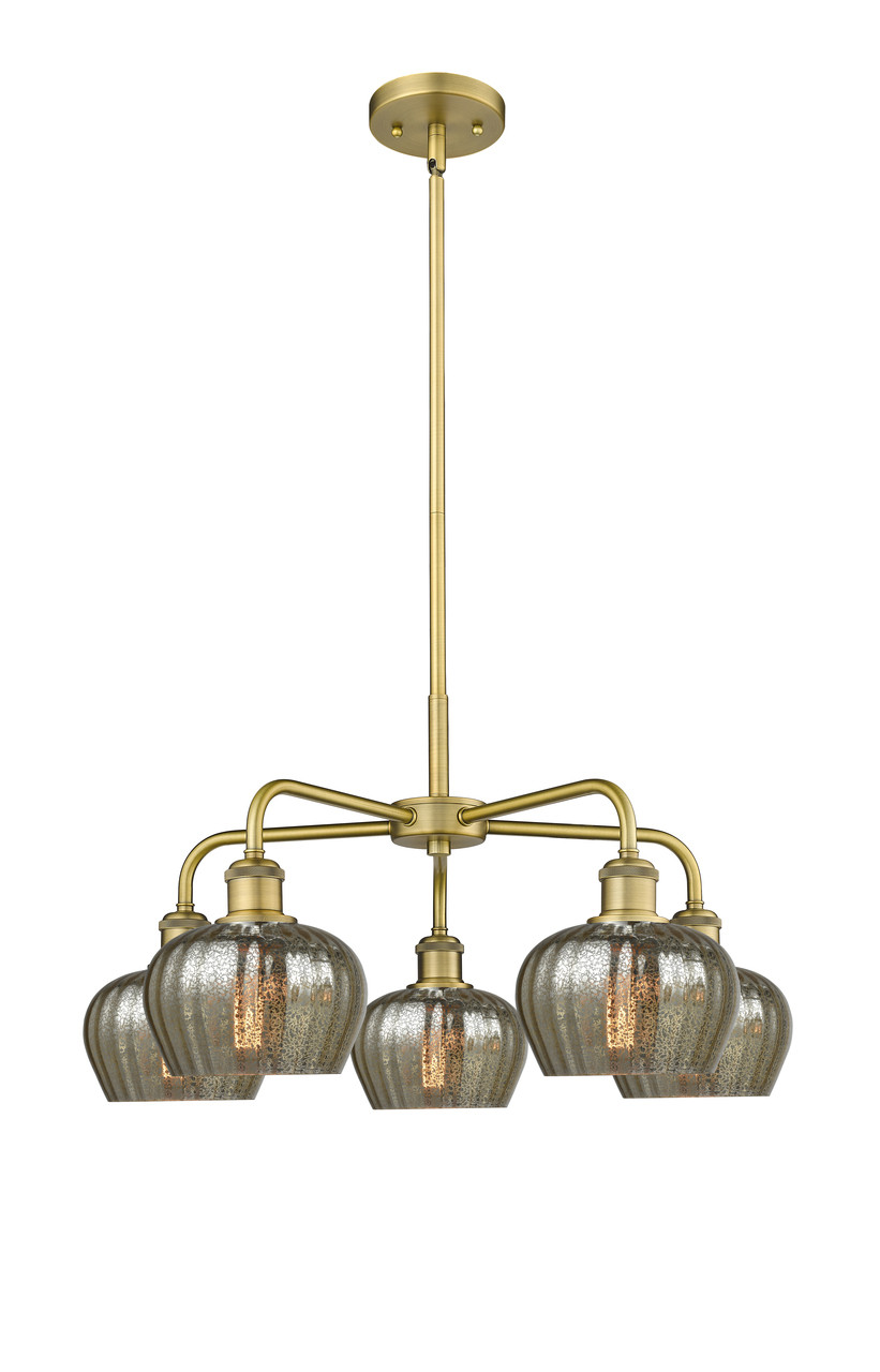 INNOVATIONS 516-5CR-BB-G96 Fenton 5 24.5 inch Chandelier Brushed Brass