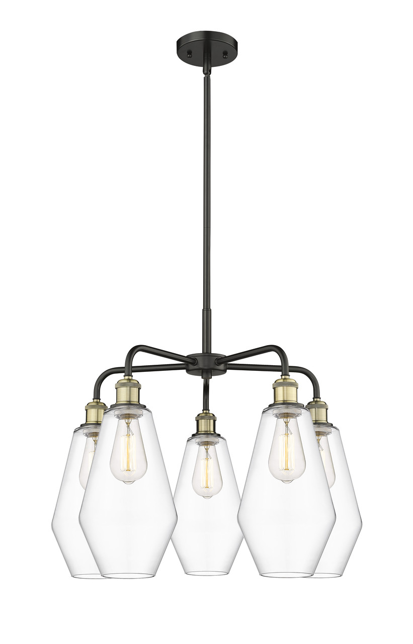 INNOVATIONS 516-5CR-BAB-G652-7 Cindyrella 5 25 inch Chandelier Black Antique Brass