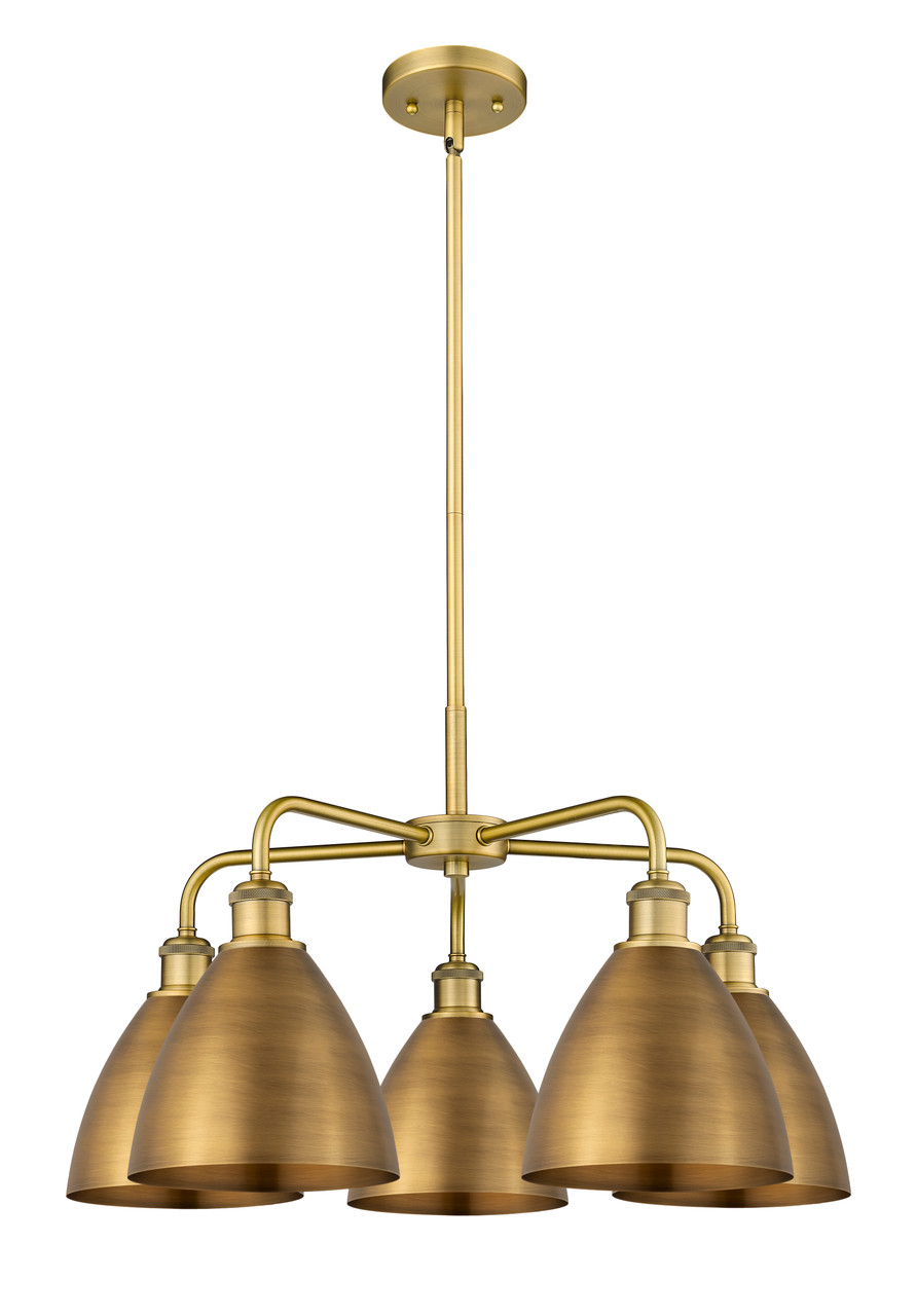 INNOVATIONS 516-5CR-BB-MBD-75-BB Ballston Dome 5 25.5 inch Chandelier Brushed Brass
