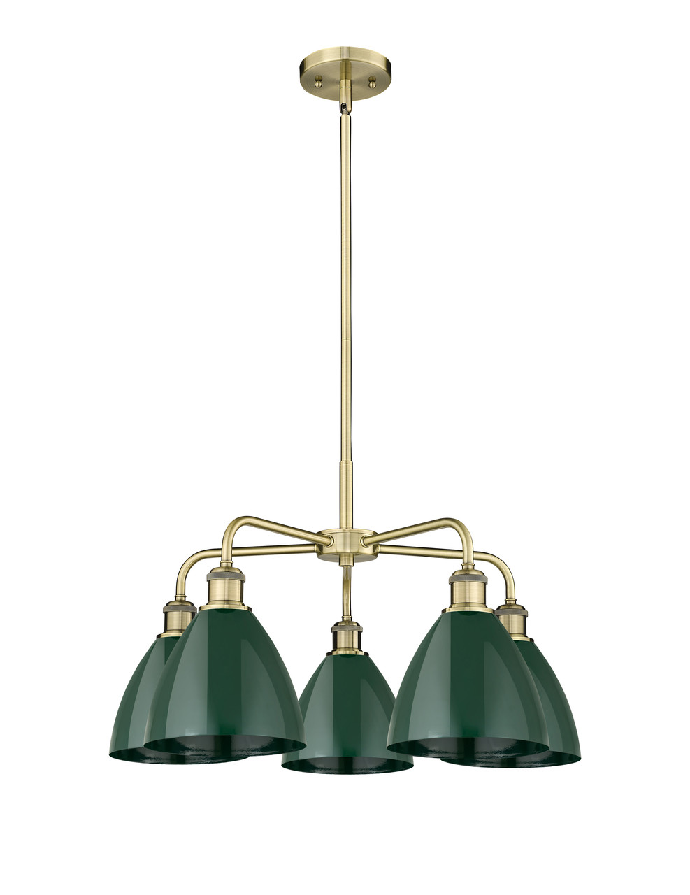 INNOVATIONS 516-5CR-AB-MBD-75-GR Ballston Dome 5 25.5 inch Chandelier Antique Brass