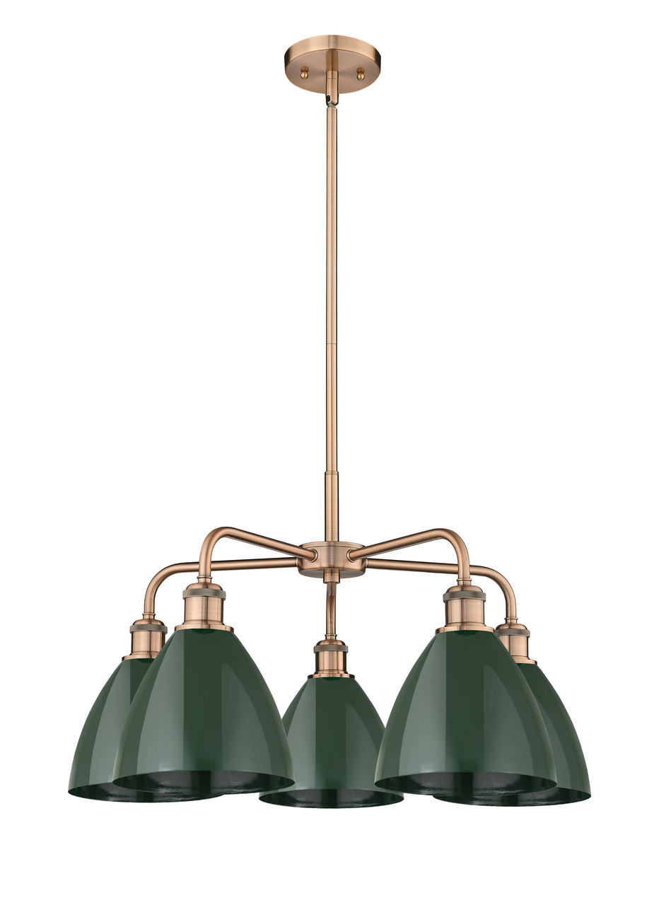 INNOVATIONS 516-5CR-AC-MBD-75-GR Ballston Dome 5 25.5 inch Chandelier Antique Copper