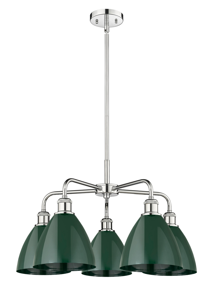 INNOVATIONS 516-5CR-PC-MBD-75-GR Ballston Dome 5 25.5 inch Chandelier Polished Chrome