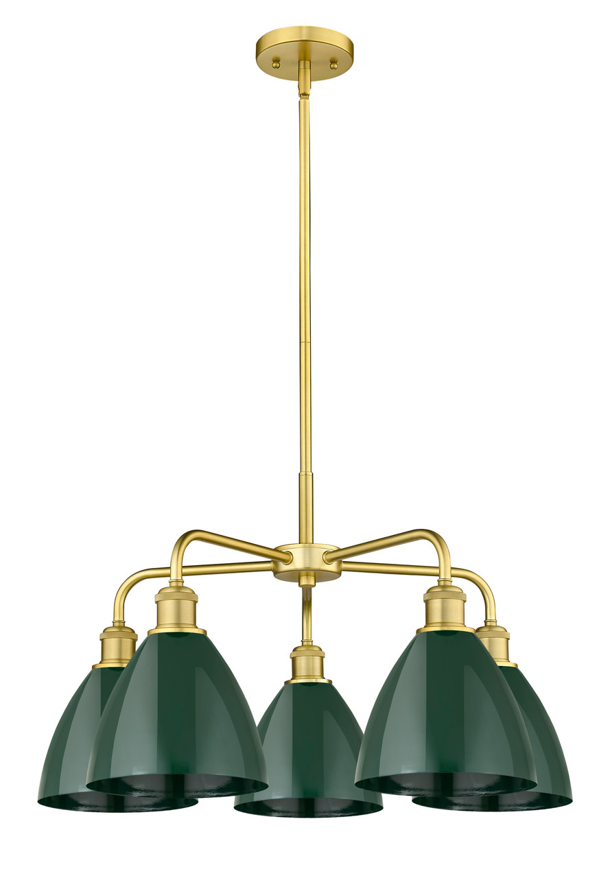 INNOVATIONS 516-5CR-SG-MBD-75-GR Ballston Dome 5 25.5 inch Chandelier Satin Gold