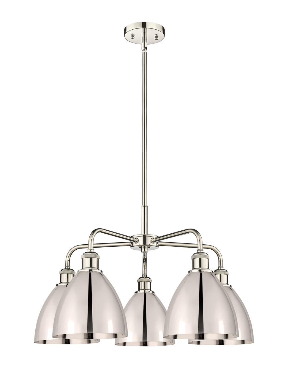 INNOVATIONS 516-5CR-PN-MBD-75-PN Ballston Dome 5 25.5 inch Chandelier Polished Nickel