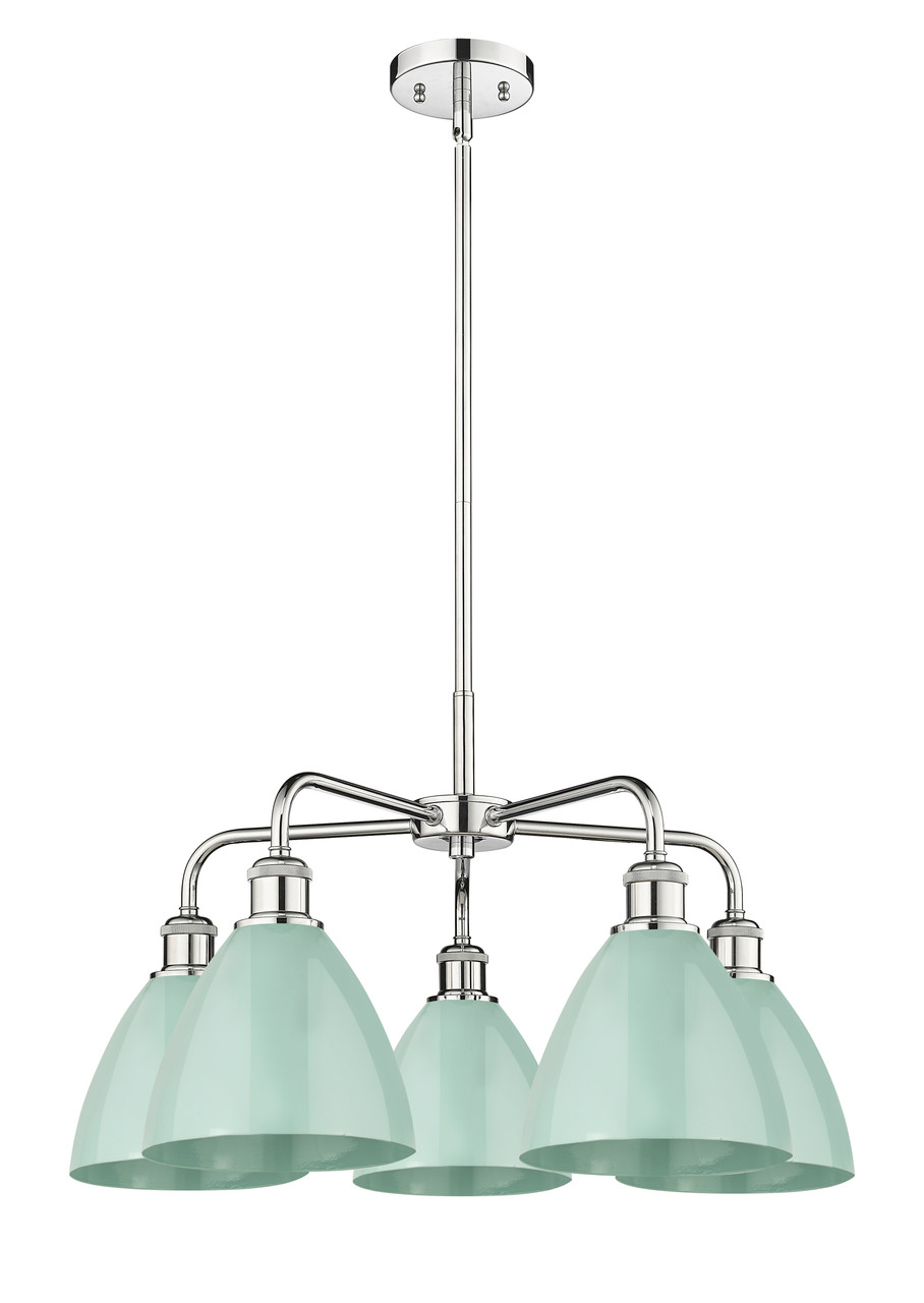 INNOVATIONS 516-5CR-PC-MBD-75-SF Ballston Dome 5 25.5 inch Chandelier Polished Chrome