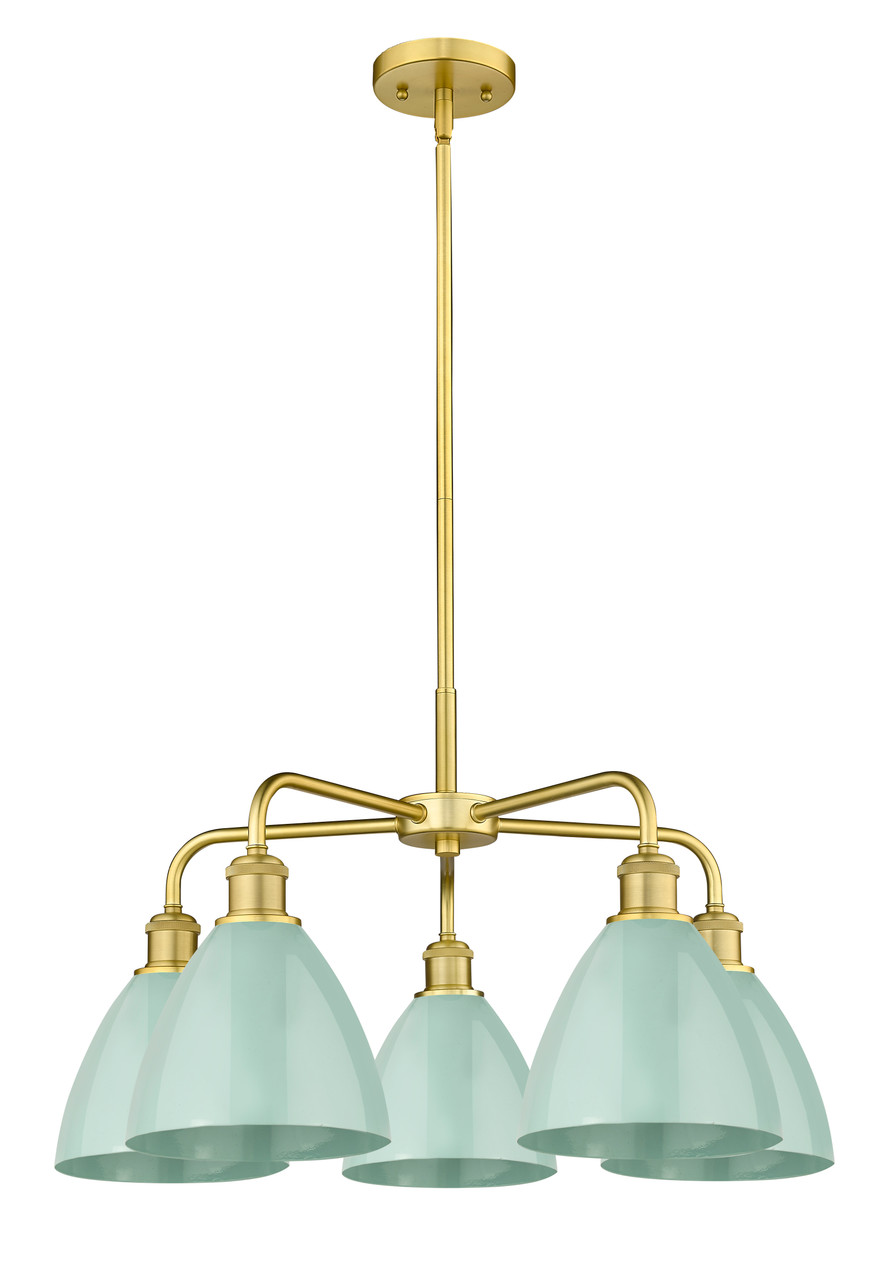 INNOVATIONS 516-5CR-SG-MBD-75-SF Ballston Dome 5 25.5 inch Chandelier Satin Gold