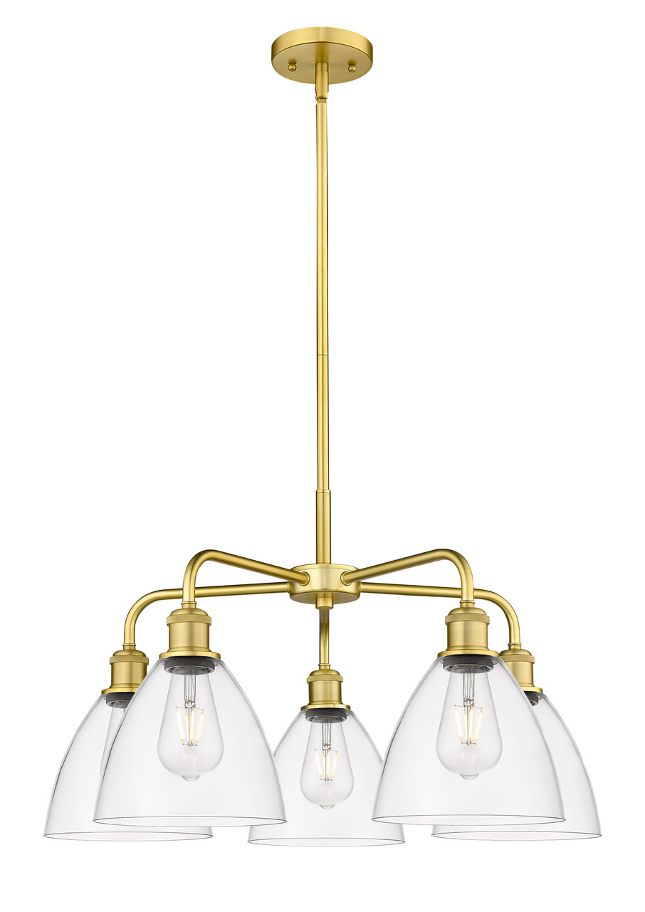 INNOVATIONS 516-5CR-SG-GBD-752 Bristol Glass 5 25.5 inch Chandelier Satin Gold
