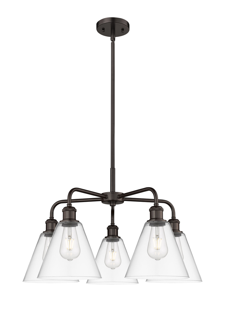 INNOVATIONS 516-5CR-OB-GBC-82 Berkshire 5 26 inch Chandelier Oil Rubbed Bronze