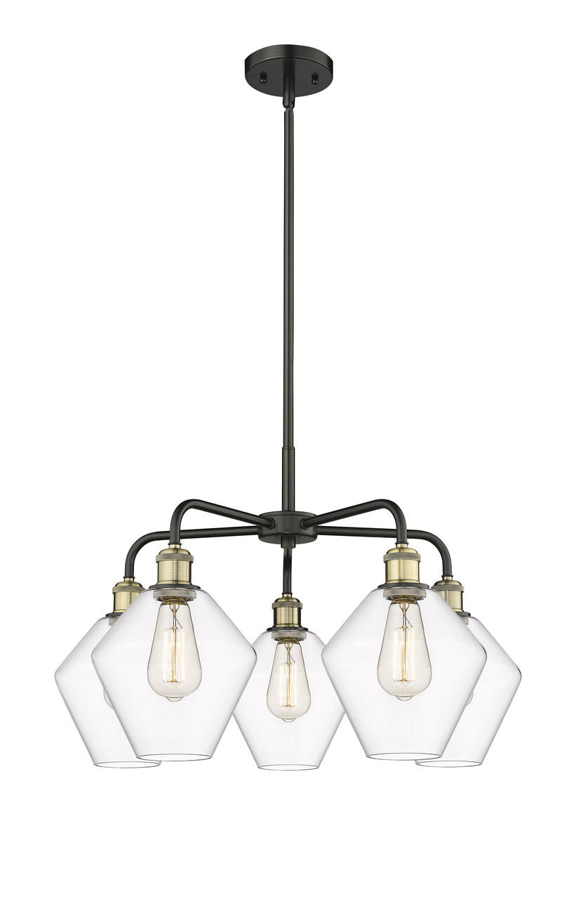 INNOVATIONS 516-5CR-BAB-G652-8 Cindyrella 5 26 inch Chandelier Black Antique Brass