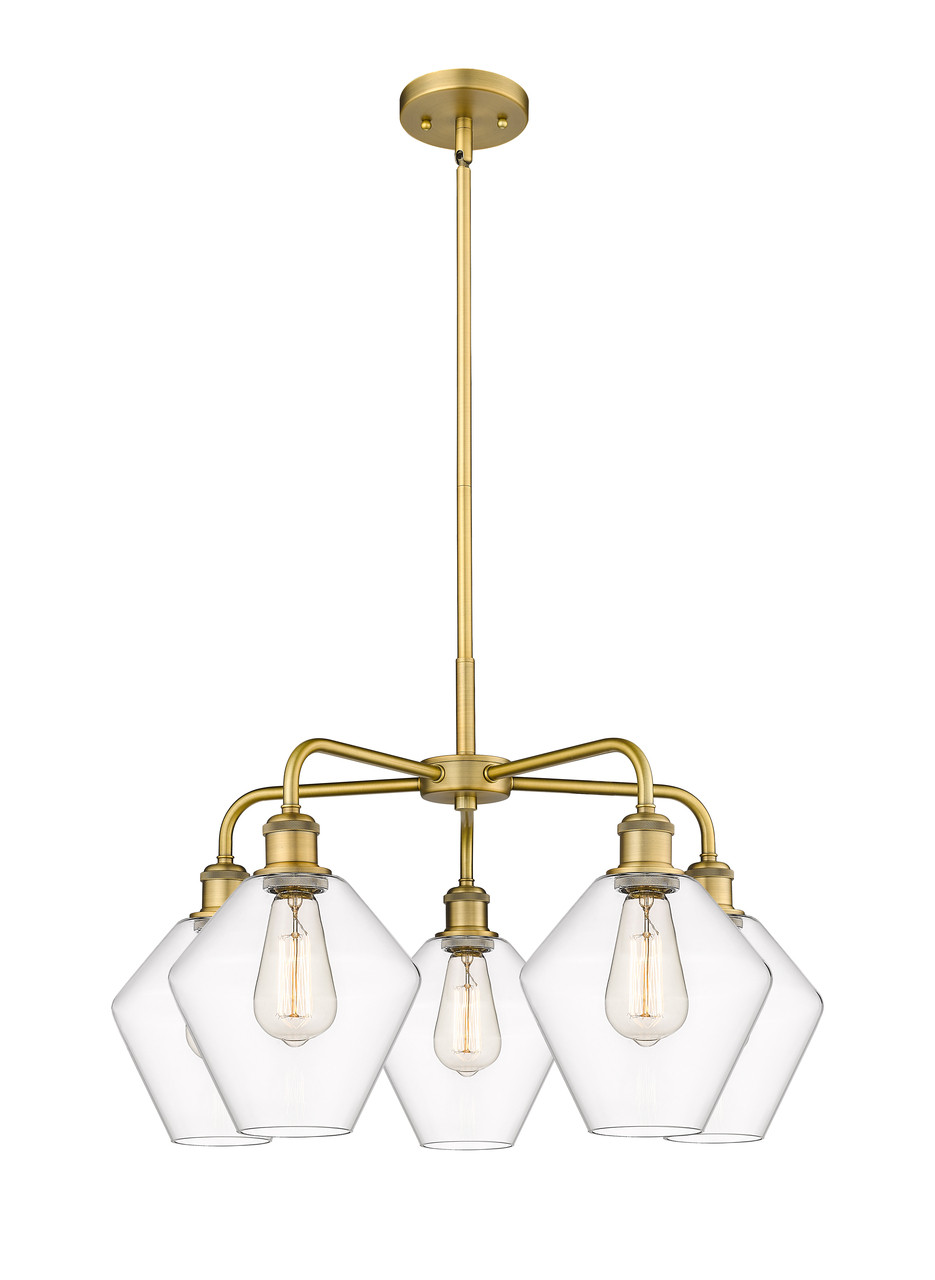 INNOVATIONS 516-5CR-BB-G652-8 Cindyrella 5 26 inch Chandelier Brushed Brass