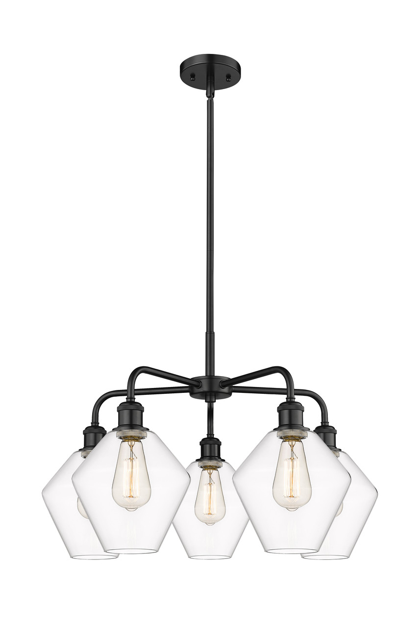 INNOVATIONS 516-5CR-BK-G652-8 Cindyrella 5 26 inch Chandelier Matte Black
