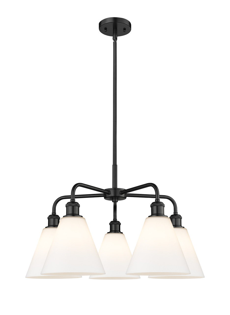 INNOVATIONS 516-5CR-BK-GBC-81 Berkshire 5 26 inch Chandelier Matte Black