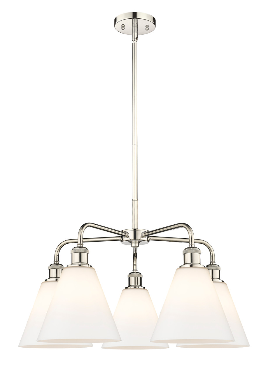 INNOVATIONS 516-5CR-PN-GBC-81 Berkshire 5 26 inch Chandelier Polished Nickel